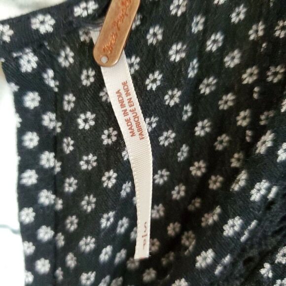 Free People Retro A Line Dress Black And White Womens Small Rayon - Picture 9 of 9